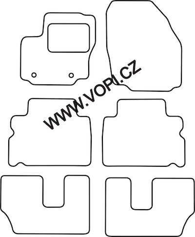 Textil-Autoteppiche Ford Galaxy 7 míst 05/2006 - 08/2012 Royalfit (1451)